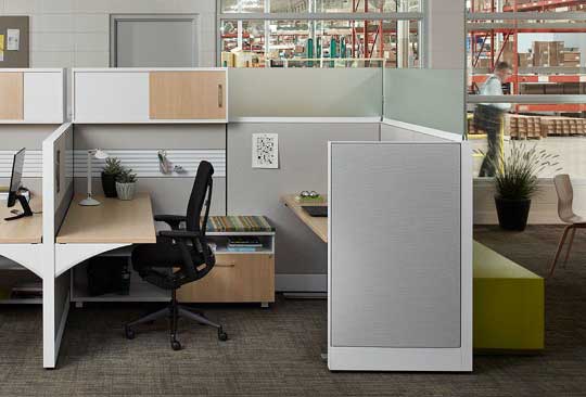 Systems workstations in office