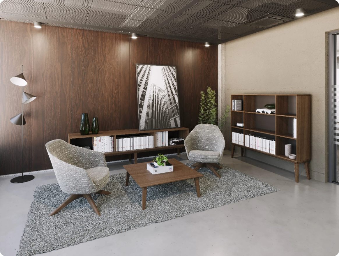 Modern office furniture Calgary - Final GB Corby Renderings 02 Veneer x@2x