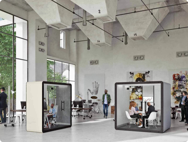 Modern office furniture Calgary - kwe soundproof pod six