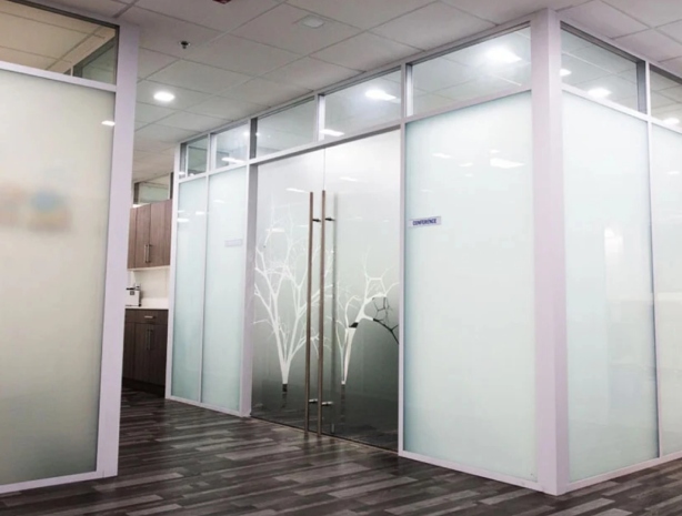 Glass door office