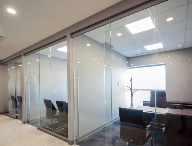 Rooms side by side glass window